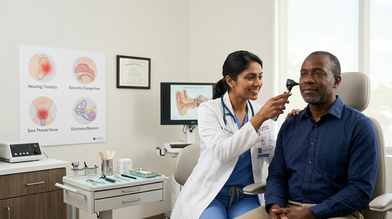 What diseases are treated by an ENT doctor?